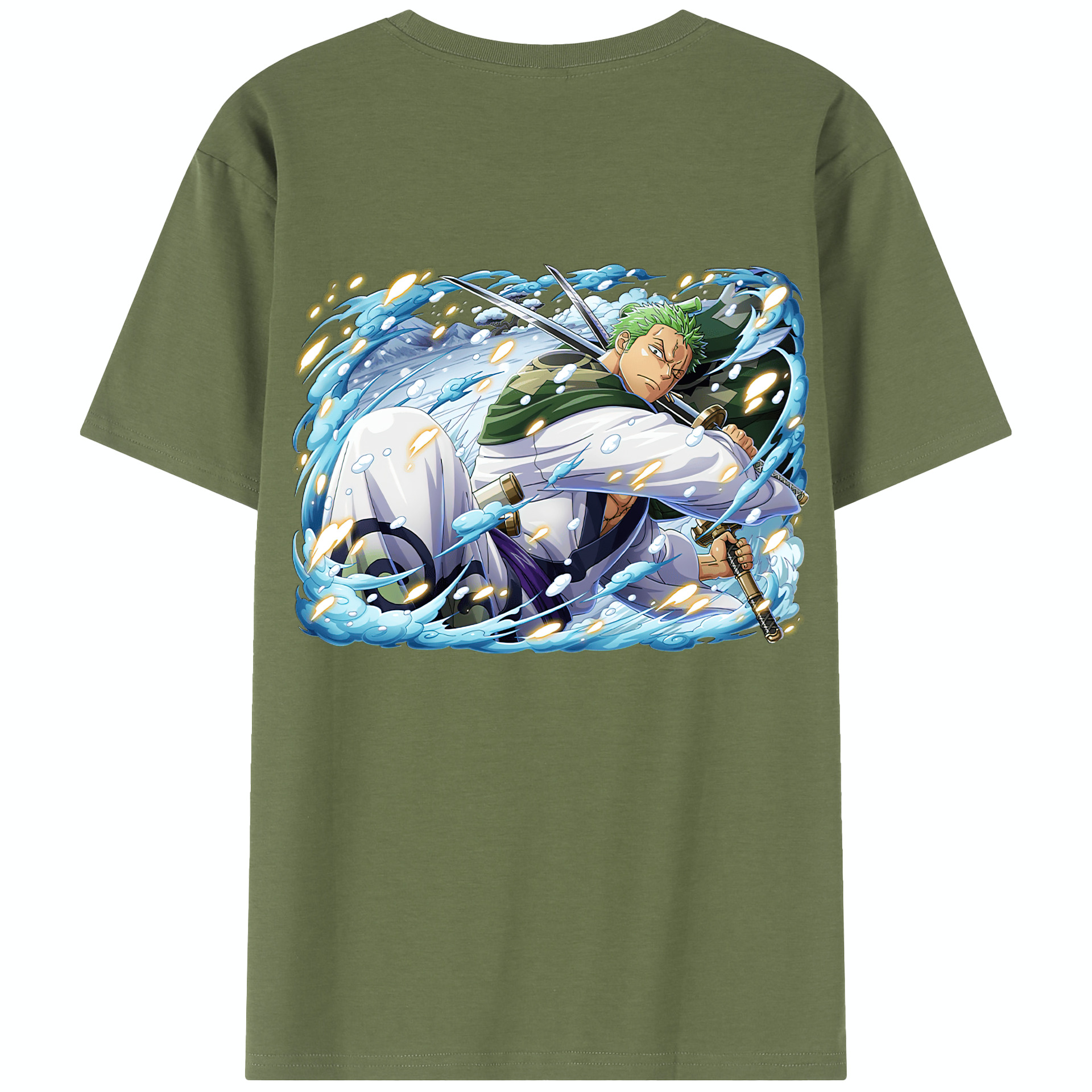 ワンピース ロロノア・ゾロ ONE PIECE Roronoa Zoro 綿100％半袖Tシャツ（背面プリント）